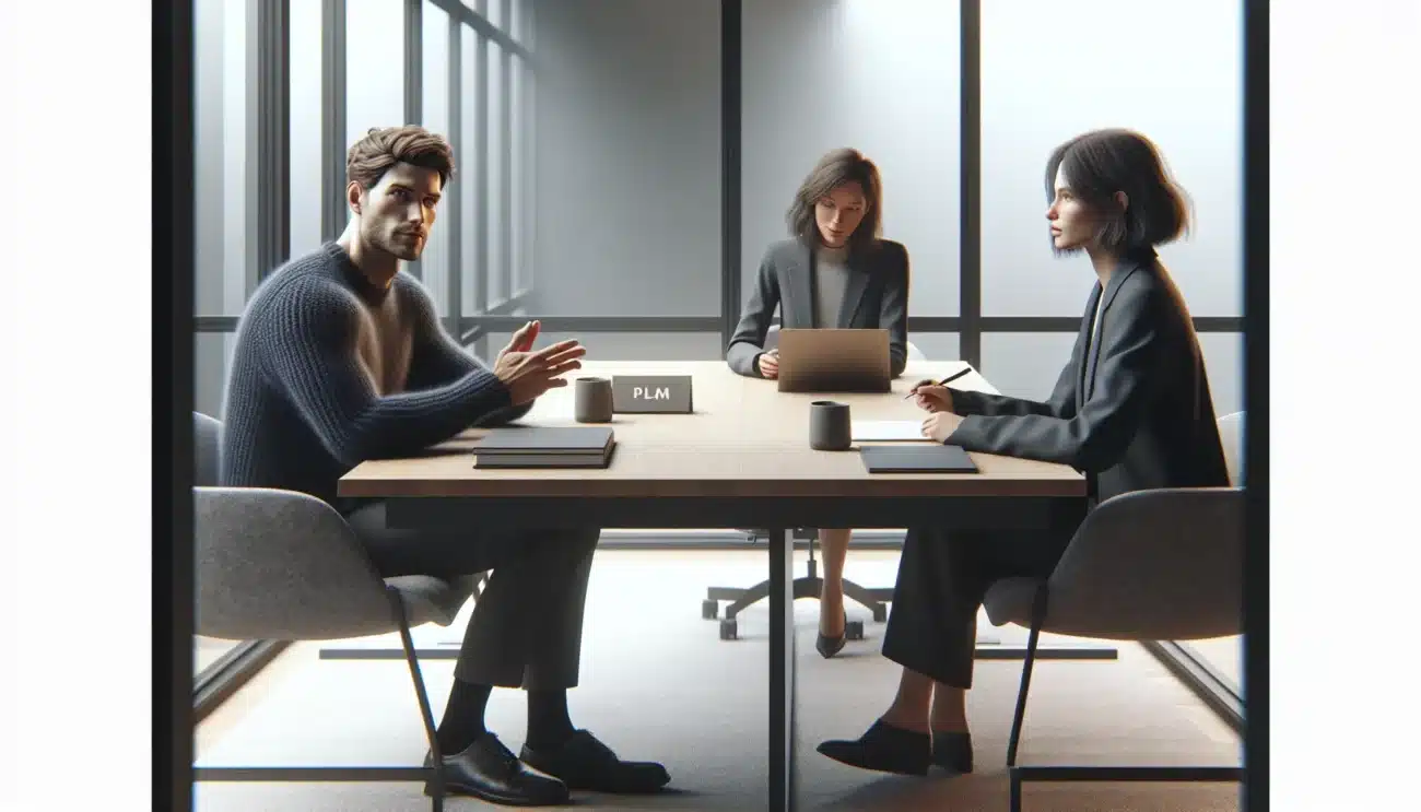 Two colleagues resolve a conflict calmly in a modern norwegian office